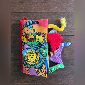 Jellycat Rainbow Tails Book Soft Cloth Toy Touch Sound Sensory